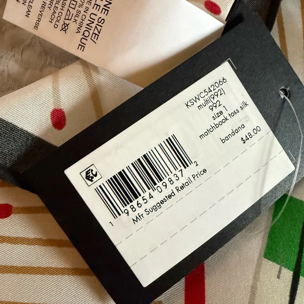 Kate Spade Multicolor Graphic Silk Scarf - Picture 4 of 6